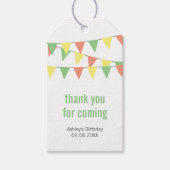 Sweet Bunting Party Favor Gift Label, geel en groe Cadeaulabel (Voorkant)