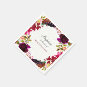 Sweet Burgundy Paars Floral Wreath Baptisme Servetten (Hoek)