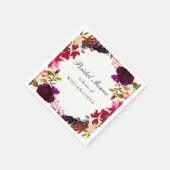 Sweet Burgundy Paarse Floral Wreath Vrijgezellenfe Servetten (Hoek)