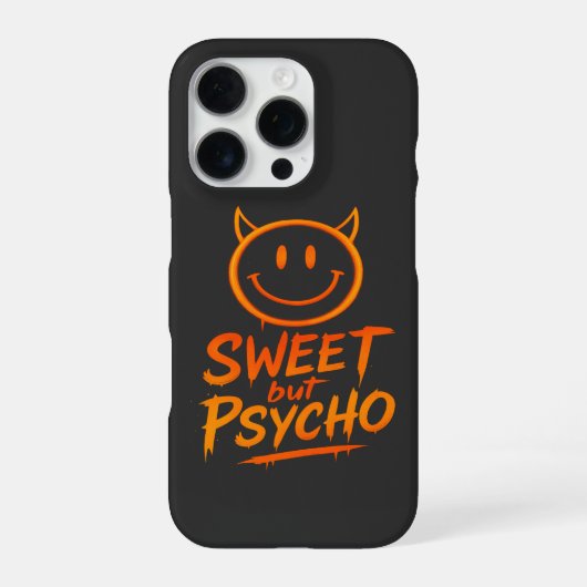 Sweet But Psycho | Fiery Devil Smiley iPhone Hoesje (Achterkant)