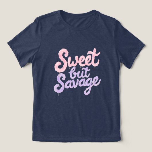 Sweet But Savage Street Style Cotton Candy Graphic Tri-Blend Shirt (Design voorkant)
