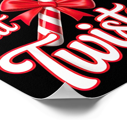 Sweet But Twisted Candy Cane Funny Christmas  Poster (Hoek)