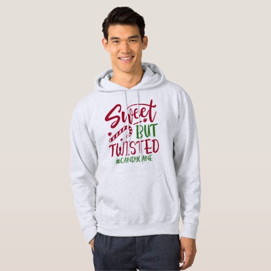 Sweet but Twisted Candy Cane - Grappig kerstfeest Hoodie (Voorkant volledig)