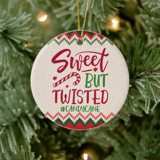 Sweet but Twisted Candy Cane - Grappig kerstfeest Keramisch Ornament (Boom)