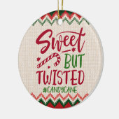 Sweet but Twisted Candy Cane - Grappig kerstfeest Keramisch Ornament (Links)