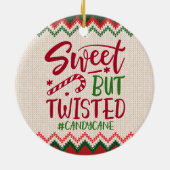 Sweet but Twisted Candy Cane - Grappig kerstfeest Keramisch Ornament (Achterkant)