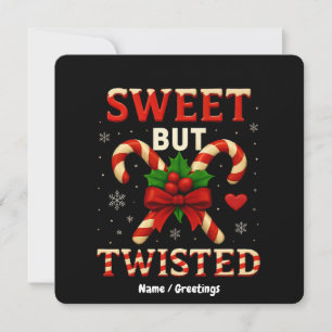 Sweet But Twisted Candy Cane Kerst Grappig Cadeau Kaart