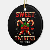 Sweet But Twisted Candy Cane Kerst Grappig Cadeau Keramisch Ornament (Links)