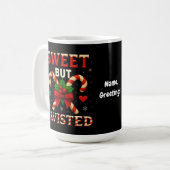 Sweet But Twisted Candy Cane Kerst Grappig Cadeau Koffiemok (Voorkant links)