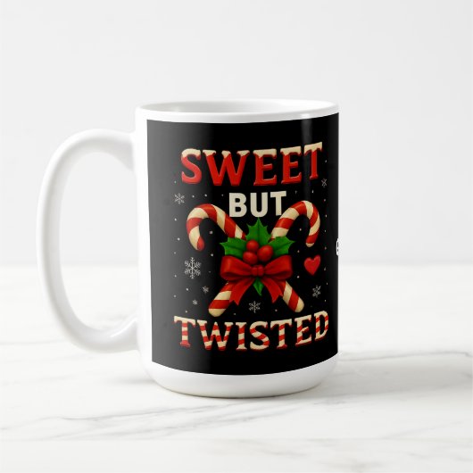 Sweet But Twisted Candy Cane Kerst Grappig Cadeau Koffiemok (Links)