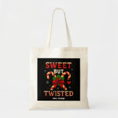 Sweet But Twisted Candy Cane Kerst Grappig Cadeau Tote Bag (Voorkant)
