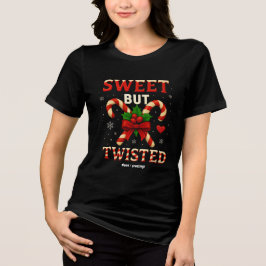 Sweet But Twisted Candy Cane Kerst Grappig Cadeau Tri-Blend Shirt
