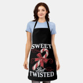 Sweet But Twisted Candy Cane Kerstvakantie Schort (Gedragen)