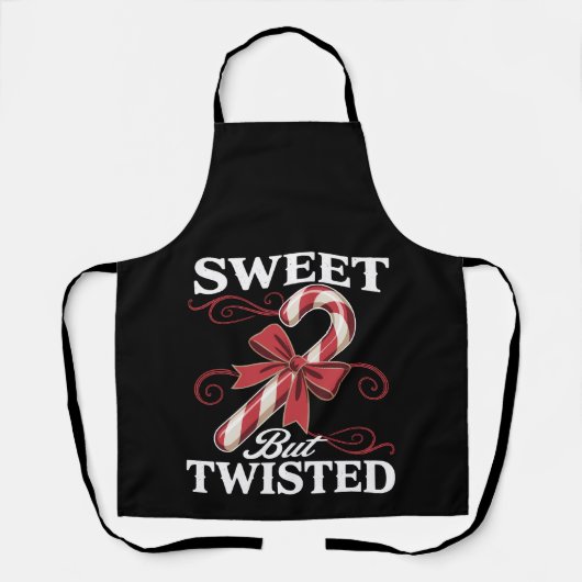 Sweet But Twisted Candy Cane Kerstvakantie Schort (Voorkant)