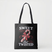Sweet But Twisted Candy Cane Kerstvakantie Tote Bag (Voorkant)