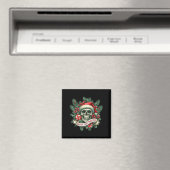Sweet But Twisted Candy Cane Retro Skeleton Skull Magneet (Insitu (Vaatwasser))
