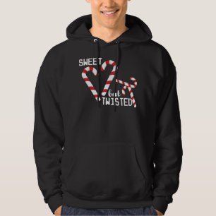 Sweet but Twisted Candy Cane Winter KerstFami Hoodie