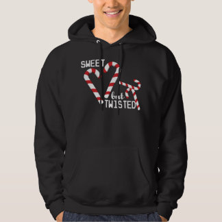 Sweet but Twisted Candy Cane Winter KerstFami Hoodie