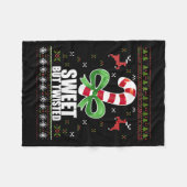 Sweet But Twisted Funny Candy Cane Ugly Christmas  Fleece Deken (Voorkant (Horizontaal))