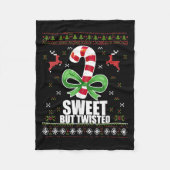 Sweet But Twisted Funny Candy Cane Ugly Christmas Fleece Deken (Voorkant)