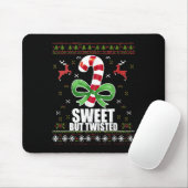 Sweet But Twisted Funny Candy Cane Ugly Christmas  Muismat (Met muis)