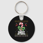 Sweet But Twisted Funny Candy Cane Ugly Christmas  Sleutelhanger (Voorkant)