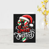 Sweet But Twisted Funny Christmas Candy Cane Xmas  Kaart (Gele Bloem)