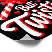 Sweet But Twisted Funny Christmas Candy Cane Xmas  Poster (Hoek)