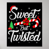 Sweet But Twisted Funny Christmas Candy Cane Xmas  Poster (Voorkant)