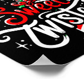 Sweet But Twisted Funny Christmas Candy Cane Xmas  Poster (Hoek)