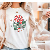Sweet But Twisted Retro Candy Cane Kerstmis Tri-Blend Shirt