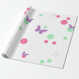 sweet butterflies and polka dots cadeaupapier