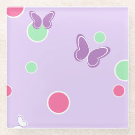 sweet butterflies and polka dots glazen onderzetter
