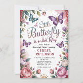 Sweet Butterfly Baby Shower Kaart (Voorkant)