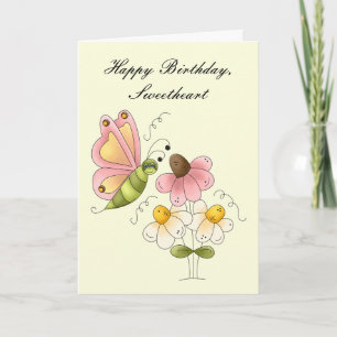 Sweet Butterfly Daughter Verjaardag Kaart
