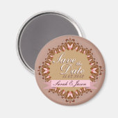 Sweet Butterfly Lace Save the Date Wedding Magnet (Voorkant / Achterkant)