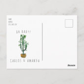 Sweet Cactus Baby Birth Foto Aankondiging Briefkaart (Achterkant)