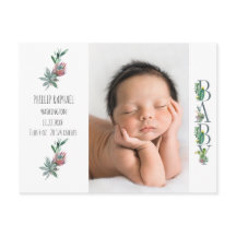 Sweet Cactus Baby Birth Foto Aankondiging