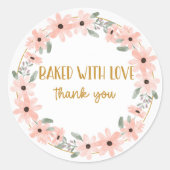 Sweet Cake "Baked with love" Sticker (Voorkant)