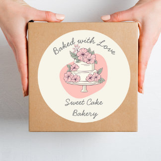 Sweet Cake Bakery Baked with love Ronde Sticker