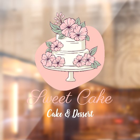 Sweet Cake Bakery Cake & Dessert Logo Raamsticker (Vel 2)