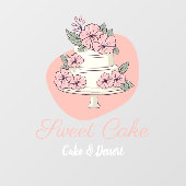 Sweet Cake Bakery Cake & Dessert Logo Raamsticker (Vel)