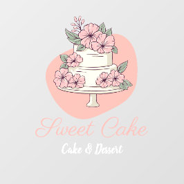 Sweet Cake Bakery Cake & Dessert Logo Raamsticker