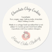 Sweet Cake Bakery Chocolate Cookie Ingridients Ronde Sticker (Voorkant)