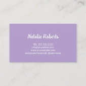 Sweet Cake Bakery Schattigee Typografie Lavendel Visitekaartje (Achterkant)