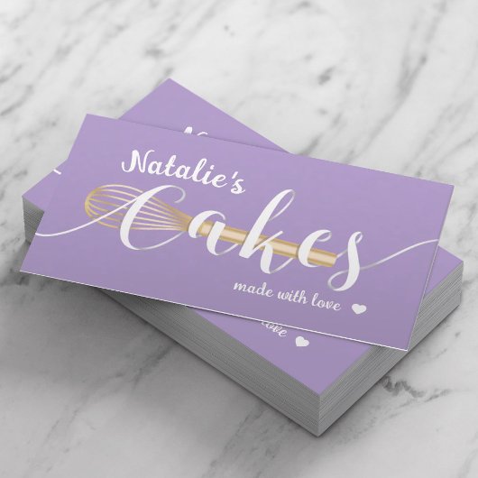 Sweet Cake Bakery Schattigee Typografie Lavendel Visitekaartje