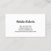 Sweet Cake Bakery Schattigee Typografie Plain Blac Visitekaartje (Achterkant)