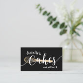 Sweet Cake Bakery Schattigee Typografie Plain Blac Visitekaartje (Staand voorkant)