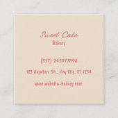 Sweet Cake Bakery Visitekaartje (Achterkant)