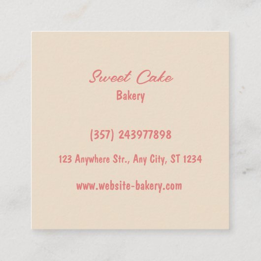 Sweet Cake Bakery Visitekaartje (Achterkant)